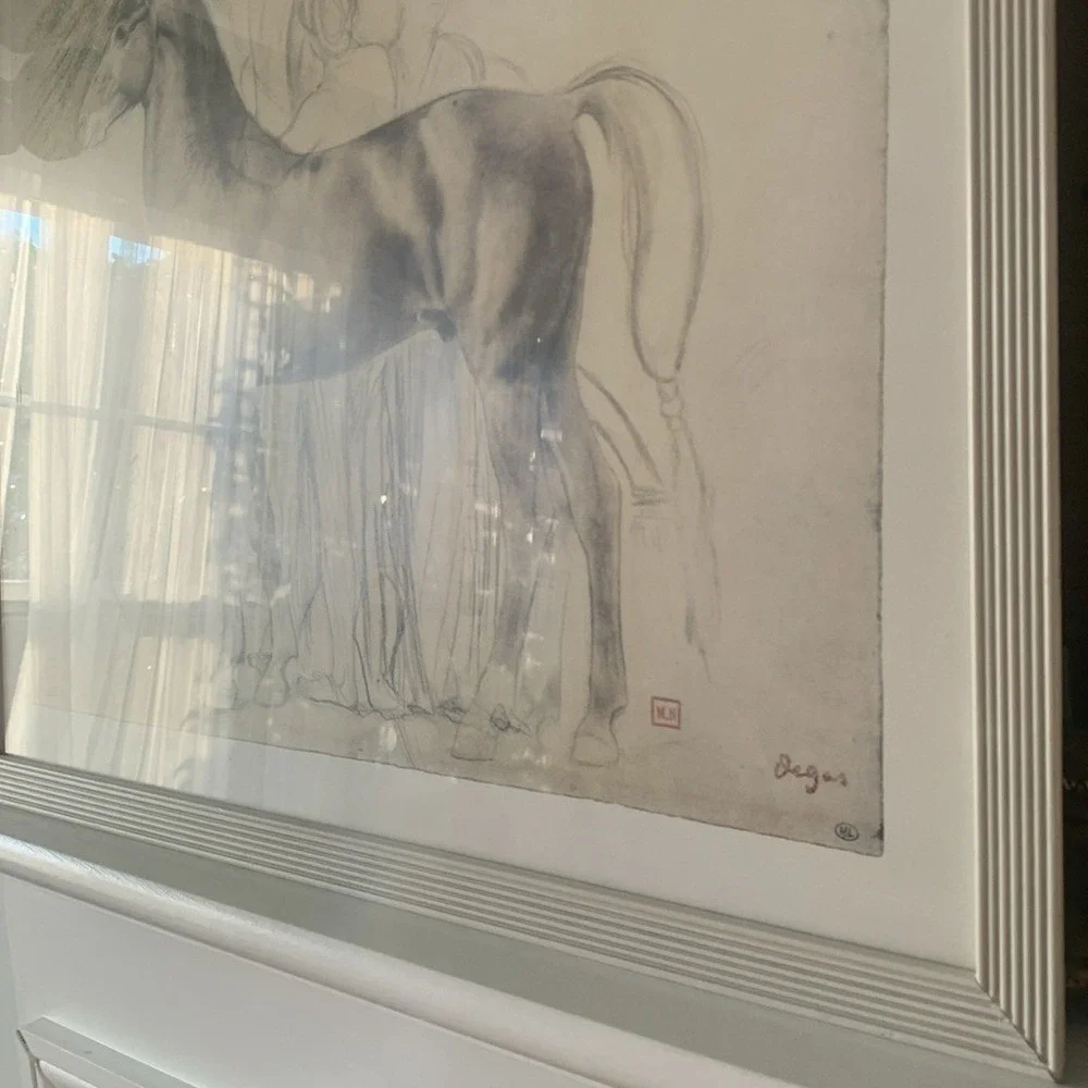Edgar Degas exhibition poster - Study of a horse with figures vintage‎ print